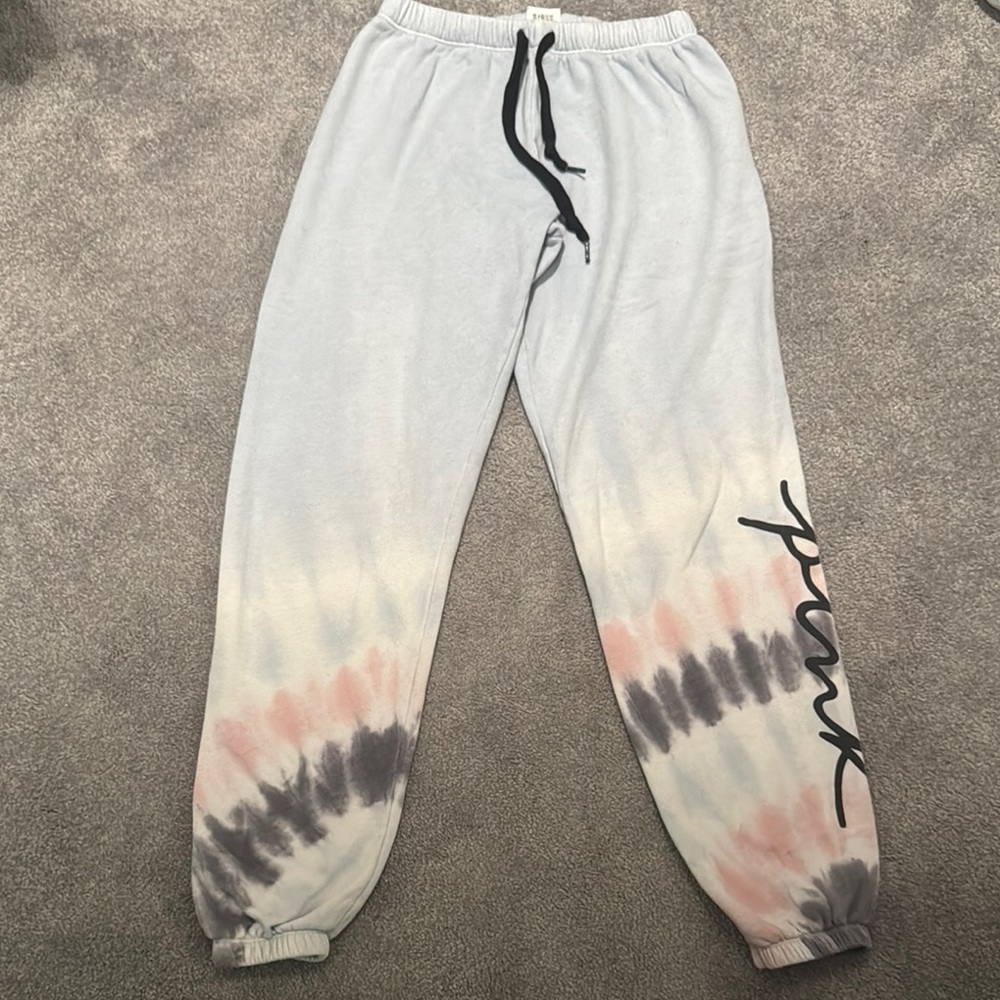 PINK Victoria's Secret Blue and Pink Track Pants